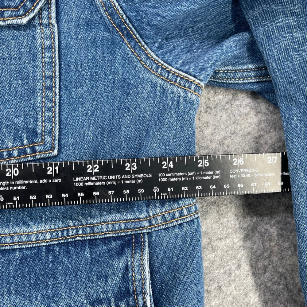 Levis East Port Chore Jacket Men L Blue Denim Corduroy Collar Relaxed 002WW0000 - Picture 5 of 16